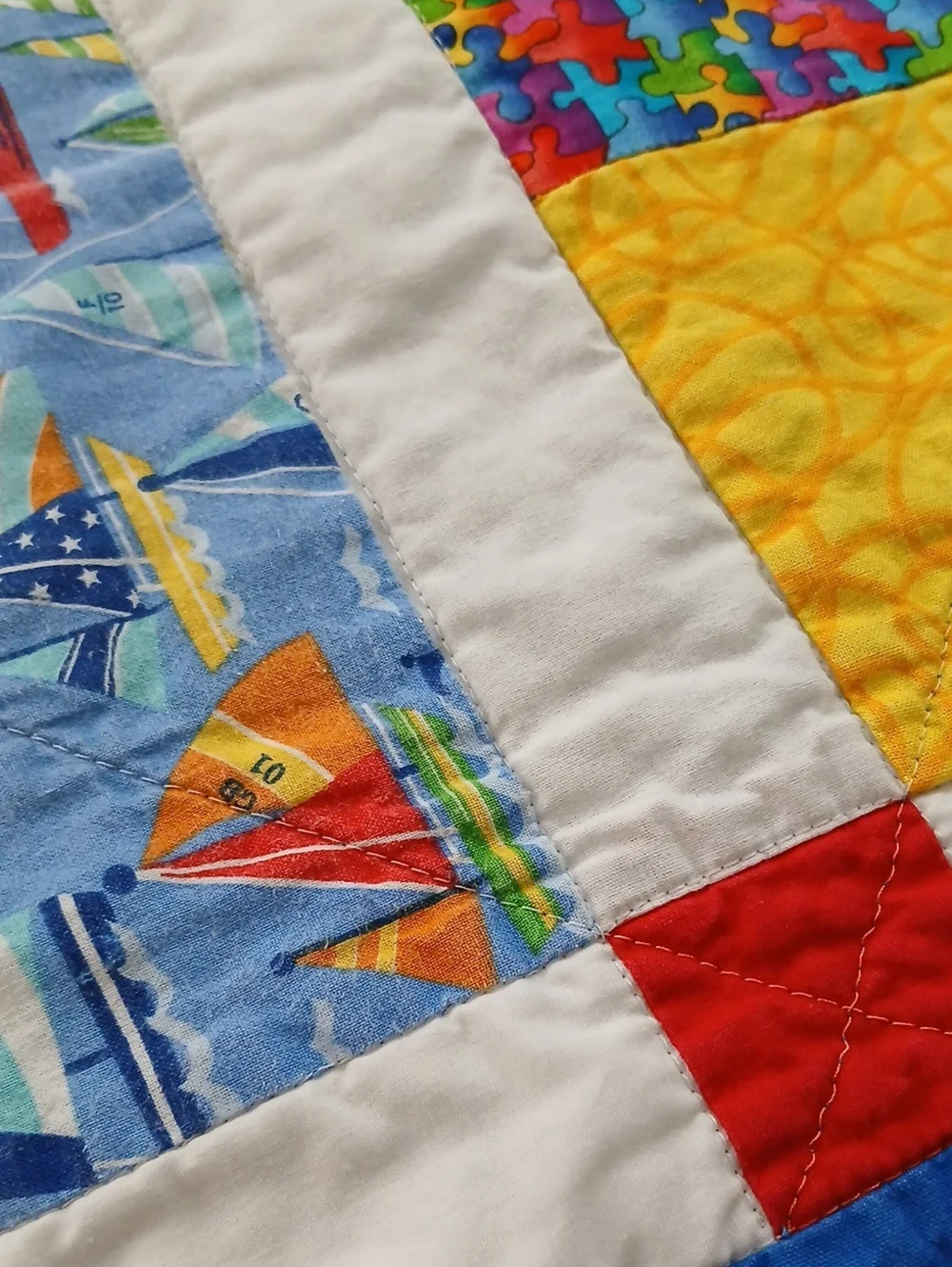 Handmade  Vintage Childs Nautical Quilt